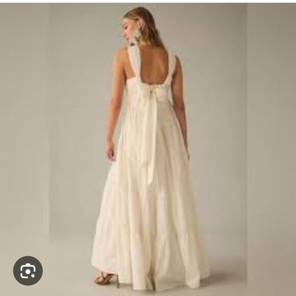 Anthropologie Forever That Girl Tiered Ruched Back Bow Maxi Dress - Picture 2 of 11